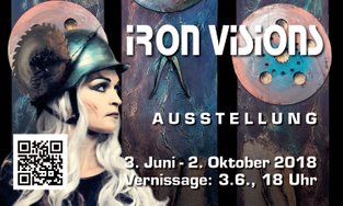 Flyer zur Ausstellung Iron Visions im Foyer des Palatin Wiesloch