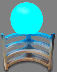 ALIEN, Lampen-Skulptur mit RGB Farbwechsel, einstellbar, mt Batteriebetrieb, 35 x 35 x 40 cm, 2022